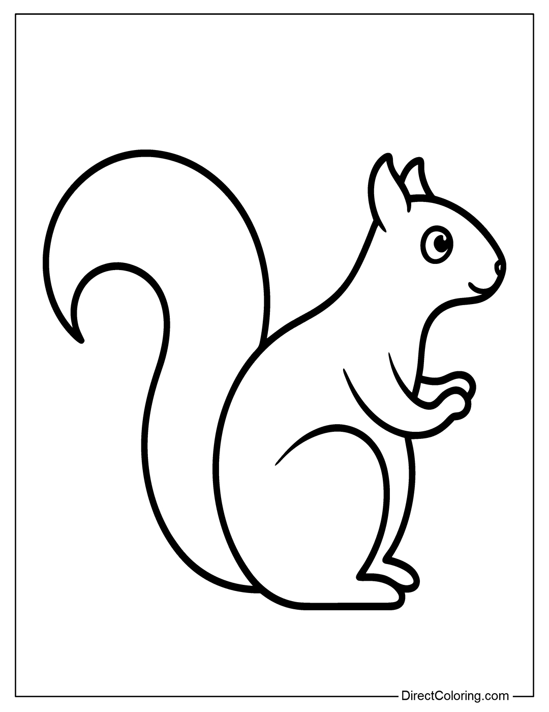 Easy Squirrel Coloring Page